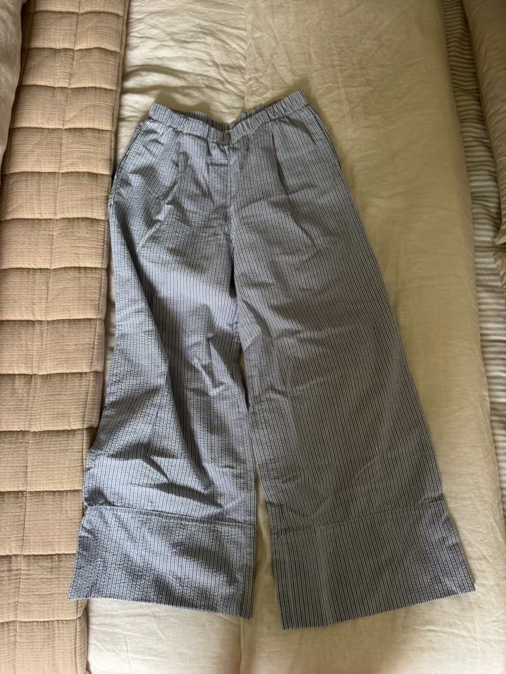 LA Relaxed Blue Stripe Seersucker Pants